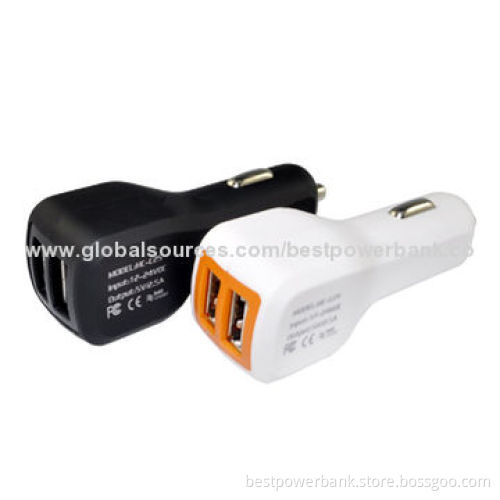 Special high quality rubber oil coating dual USB port car charger for smartphones/tablet